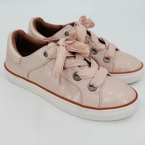 Steven by Steve Madden Union Sneaker Pale Pink Faux Croc Patent Leather Size 6.5